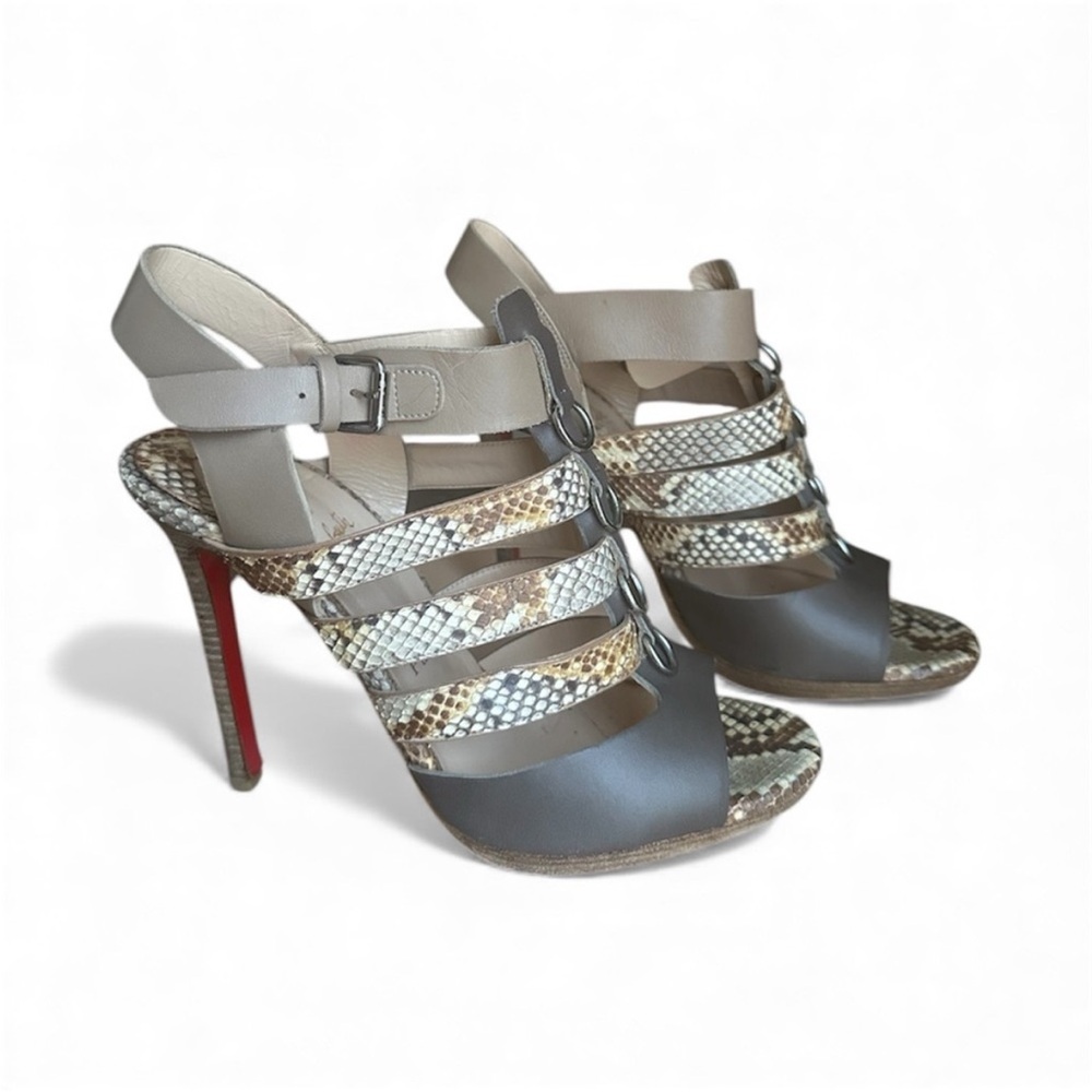 Christian Louboutin Snakeskin sandal heels RETAIL 895 - Picture 3 of 7